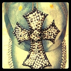 Rhinestone Cross Hat